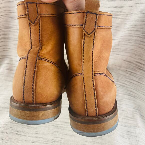 Gudren Sjoden Tan Leather Winter Boots Ankle Booties Minimalist Utilitarian 8.5 - Picture 5 of 8